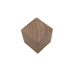wooden cube isolated on white