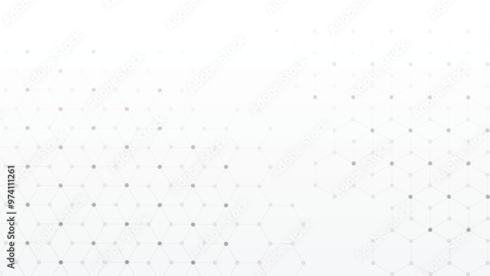 Poster white background abstract with hexagonal seamless pattern. digital futuristic technology concept