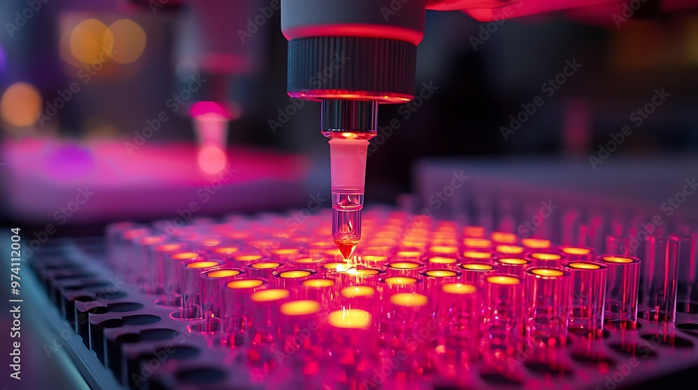 Poster an automated liquid handling system dispenses into microplates, streamlining laboratory processes.