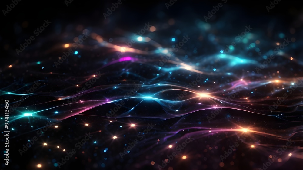 Poster the series digital dreams. technology background combined with elements of virtual visualization for