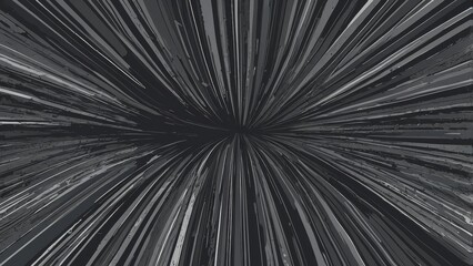 Abstract Black and White Graphic Pattern with Dynamic Radiating Lines
