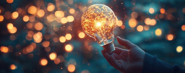 Person catching floating glowing ideas in a net, symbolizing gathering creative business concepts, idea collection, innovation in business