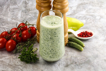Fresh dietary detox cucumber smoothie