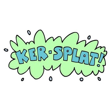 cartoon doodle words ker splat