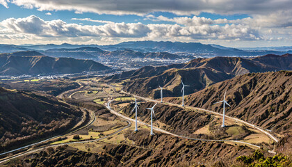 &Eacute;oliennes dans une vall&eacute;e montagneuse