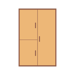 Wooden cupboard vector image, simple wardrobe icon flat illustration, wooden closet cabinet clip art vector