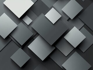 Obraz premium Abstract geometric pattern of overlapping squares in shades of gray.