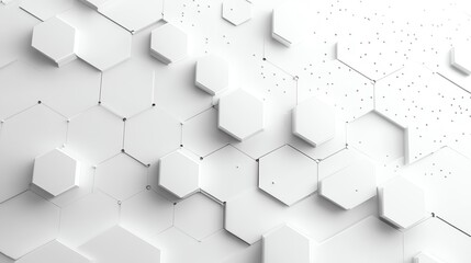 Abstract white hexagonal pattern background.