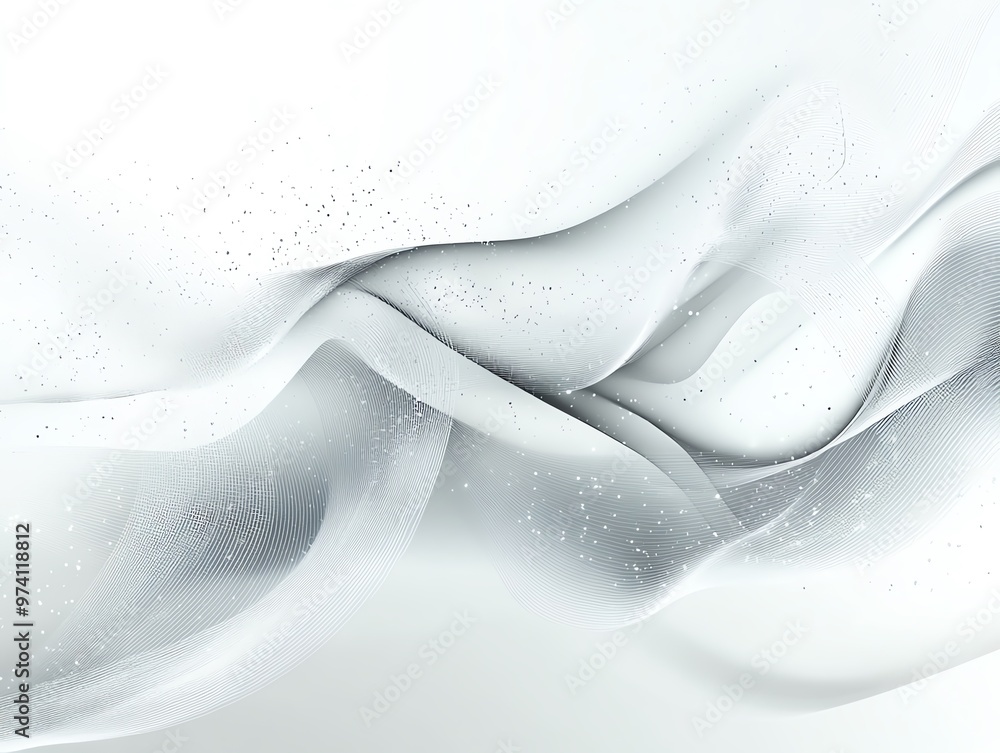 Aufkleber abstract white fabric background with flowing waves and subtle texture.