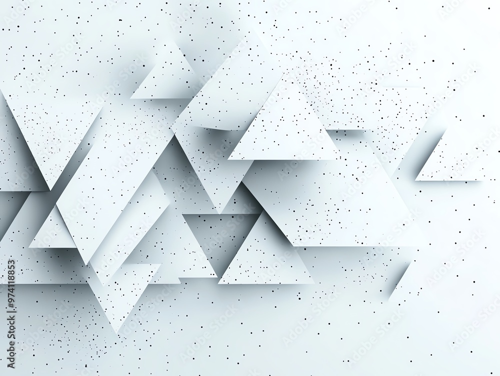 Poster abstract geometric background with white triangles on a textured surface.