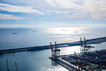 Barcelona, ​​Spain - overlooking the city harbour