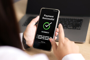 Payment successful concept. Online payment with digital marketing. online bill payment Approved...