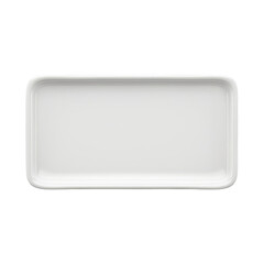 Fototapeta premium A clean, rectangular white tray ideal for serving food, organizing items, or enhancing decor in homes and restaurants.