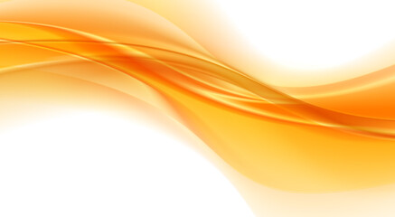 Abstract orange white background, elegant wavy 3D illustration