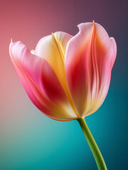 tulip on colourful background