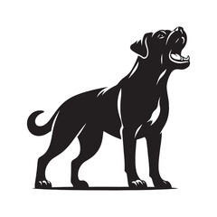 Creative barking dog silhouette for digital media - Barking dog black vector
