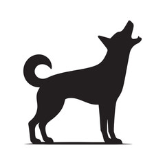 Modern barking dog silhouette for art and design - Barking dog black vector

