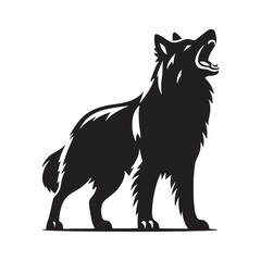 Barking dog silhouette for various creative ideas - Barking dog illustration - minimallest barking dog vector
