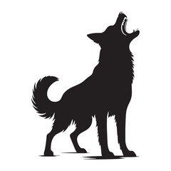 Barking dog silhouette for artistic expressions - Barking dog illustration - minimallest barking dog vector
