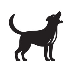 Barking dog silhouette for creative digital artwork - Barking dog illustration - minimallest barking dog vector

