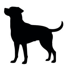 A dog vector silhouette isolated white background
