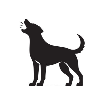 Elegant barking dog silhouette for modern design - Barking dog illustration - minimallest barking dog vector
