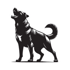 Minimalistic barking dog silhouette for versatile uses - Barking dog illustration - minimallest barking dog vector
