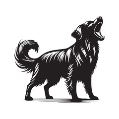 Barking dog silhouette for art and creative ventures - Barking dog black vector
