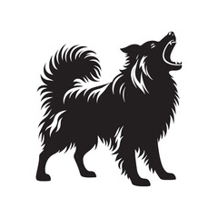 Clear and clean barking dog silhouette for projects - Barking dog black vector
