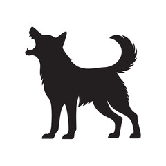 Modern barking dog silhouette for creative work - Barking dog illustration - minimallest barking dog vector
