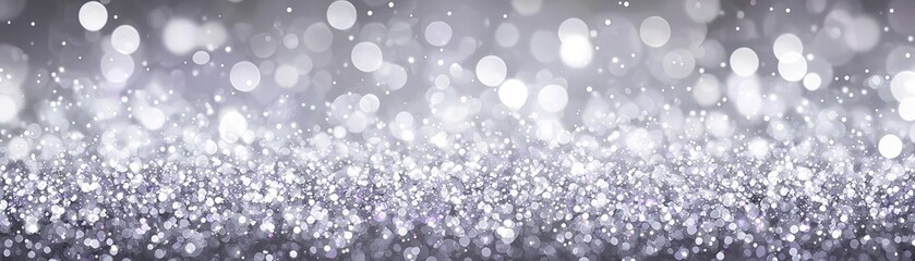 Obraz premium Luminous New Yearâ€™s Celebration Border: Capture the sparkle of New Yearâ€™s with a border of silver and white confetti that bursts with celebratory light. The confetti frames a vibrant, deep purple
