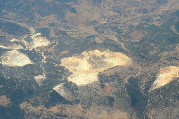 View of the quarries in the mountains