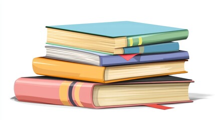 A Colorful Journey Through Knowledge: A vibrant stack of books awaits, promising adventure and wisdom