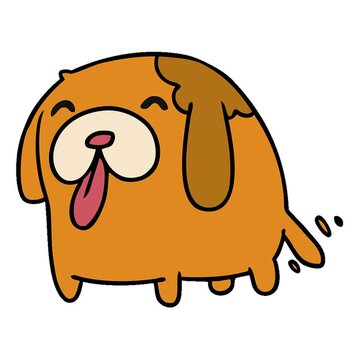 cartoon illustration kawaii of a cute dog