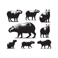 Modern capybara silhouette for design and inspiration - Capybara illustration - minimallest capybara vector
