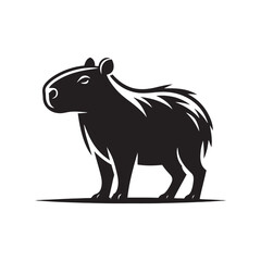 Contemporary capybara silhouette for diverse art forms - Capybara illustration - minimallest capybara vector
