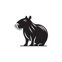 Detailed capybara silhouette for versatile creative work - Capybara black vector
