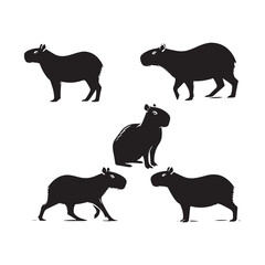 Minimalistic capybara silhouette for modern design - Capybara illustration - minimallest capybara vector
