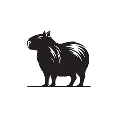 Versatile capybara silhouette for various artistic endeavors - Capybara illustration - minimallest capybara vector
