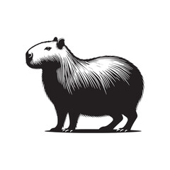 Creative capybara silhouette for versatile design projects - Capybara black vector
