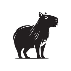 Artistic capybara silhouette for various design projects - Capybara illustration - minimallest capybara vector
