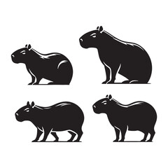 Capybara silhouette for artistic expression in modern design - Capybara illustration - minimallest capybara vector

