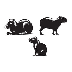 Versatile capybara silhouette for any artistic project - Capybara illustration - minimallest capybara vector

