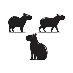 Capybara silhouette for creative inspiration and designs - Capybara black vector
