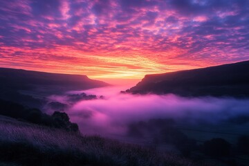 Stunning Sunrise Over Misty Valley