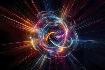 Fototapeta premium abstract fractal glowing space background