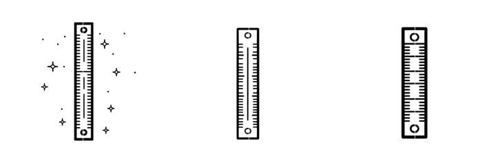 Modern graphic illustration of a ruler icon in a trendy outline style. It can be used for website design, logos, and UIs. Editable modern stroke. EPS 10.