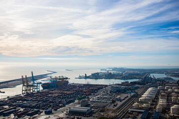 Barcelona, ​​Spain - overlooking the city harbour