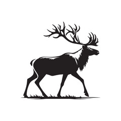 Caribou silhouette for innovative art and design - Caribou illustration - minimallest caribou vector

