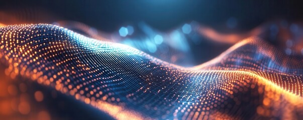 Abstract digital waves with vibrant colors and luminous patterns, representing technology and innovation in modern design.